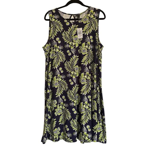 Allison/Brittney‎ Plus Sz 1X Shift Dress Floral Comfy Pull On Cruise Vacation - Picture 1 of 13